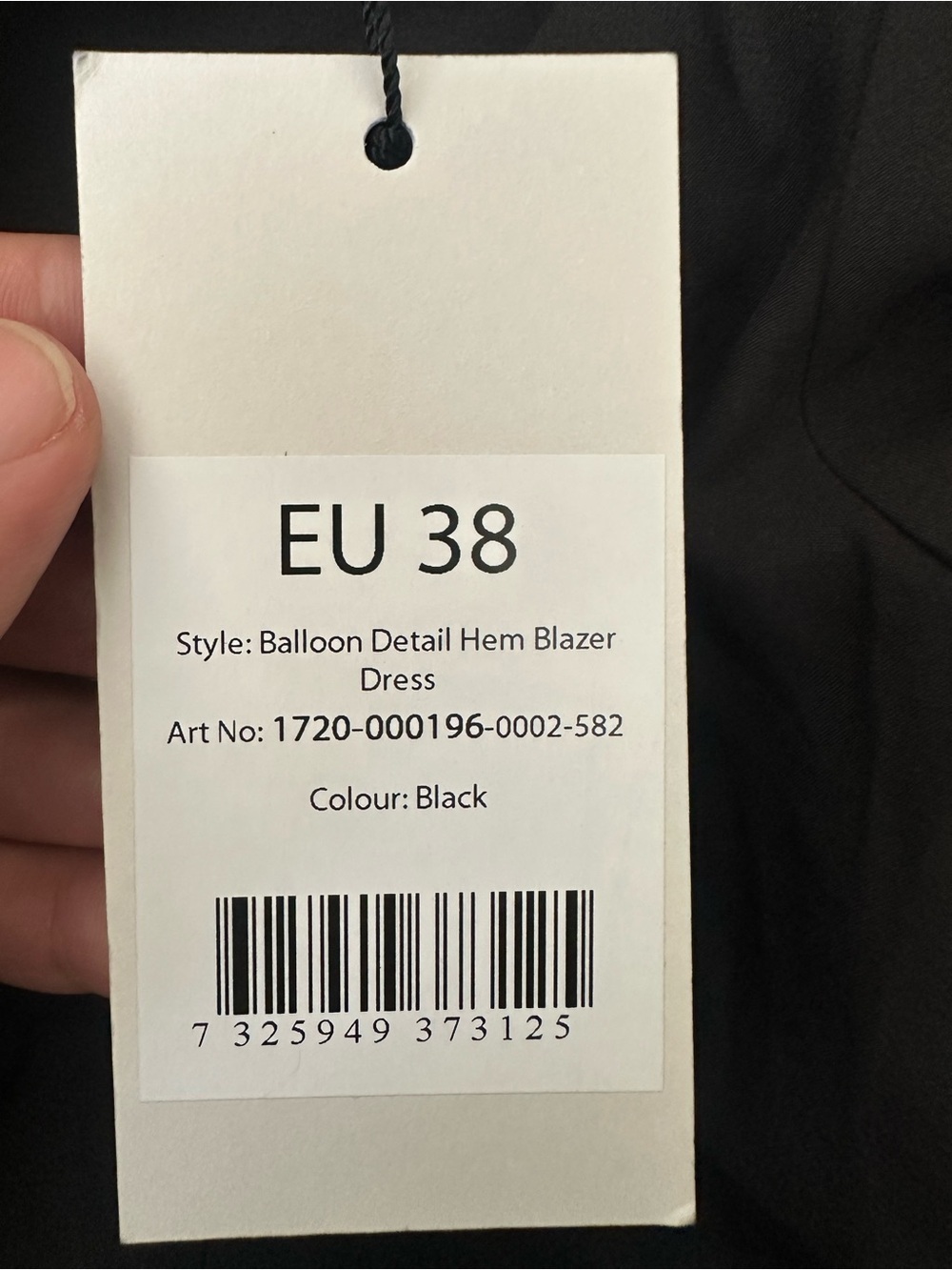 NWT Claire Rose x NA-KD Balloon Hem Blazer Dress Black EU 38 - Picture 3 of 5